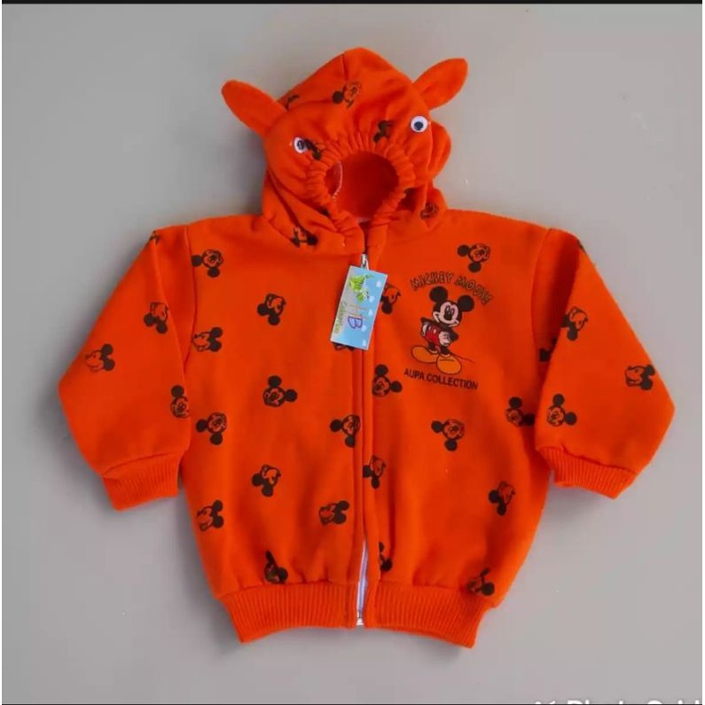 jaket lembut bayi usia 0_18 bulan motif miki mouse-1