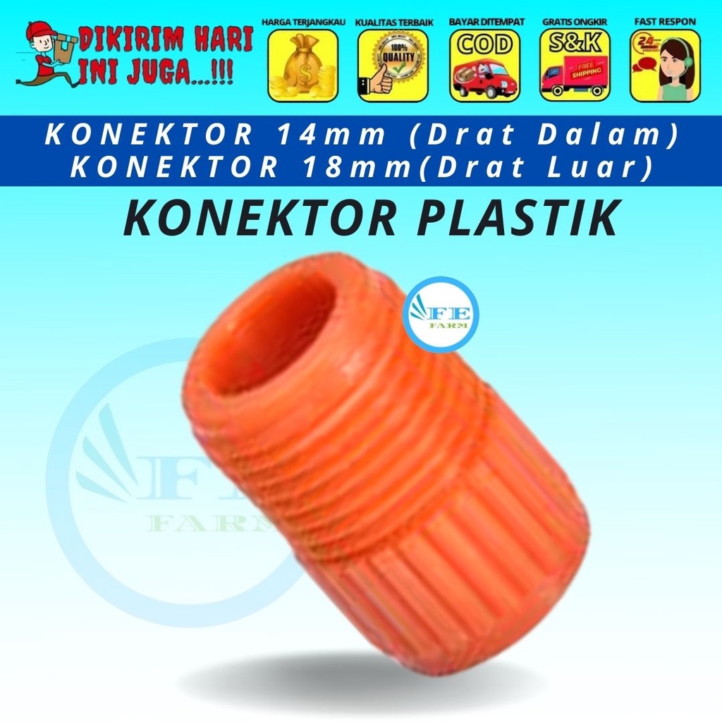 KONEKTOR STIK SPRAYER ELEKTRIK 18MM DRAT LUAR KE 14MM DRAT DALAM FEFARM