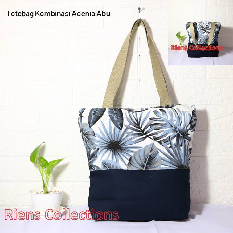 TAS KANVAS TOTEBAG KANVAS KOMBINASI MOTIF ADENIA ABU. Riens Collections