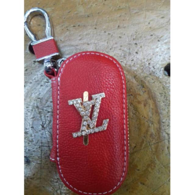 Dompet kunci LV kulit merah
