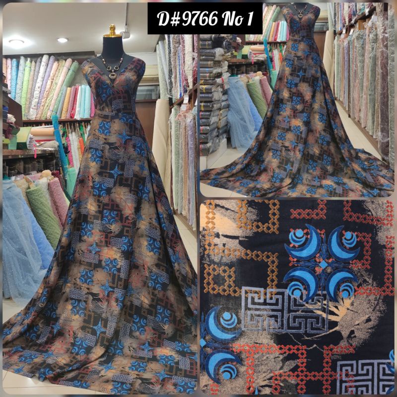 Kain Katun Rayon Viscose Motif Abstrak D#9766 No 1