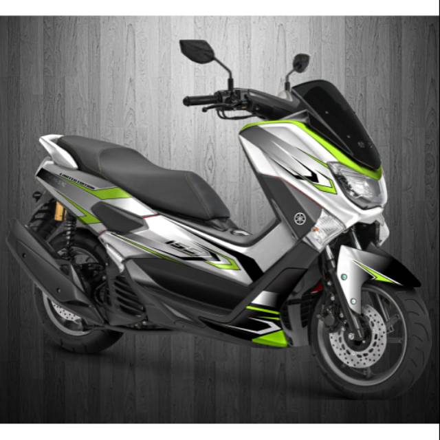 Sticker Decal Yamaha NMAX variasi silver lis hijau