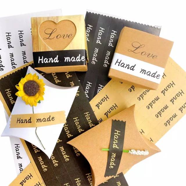 

Label Sticker Hand Made Stiker Handmade Segel Kemasan Paper Kraft DIY Perekat Packaging Sealer