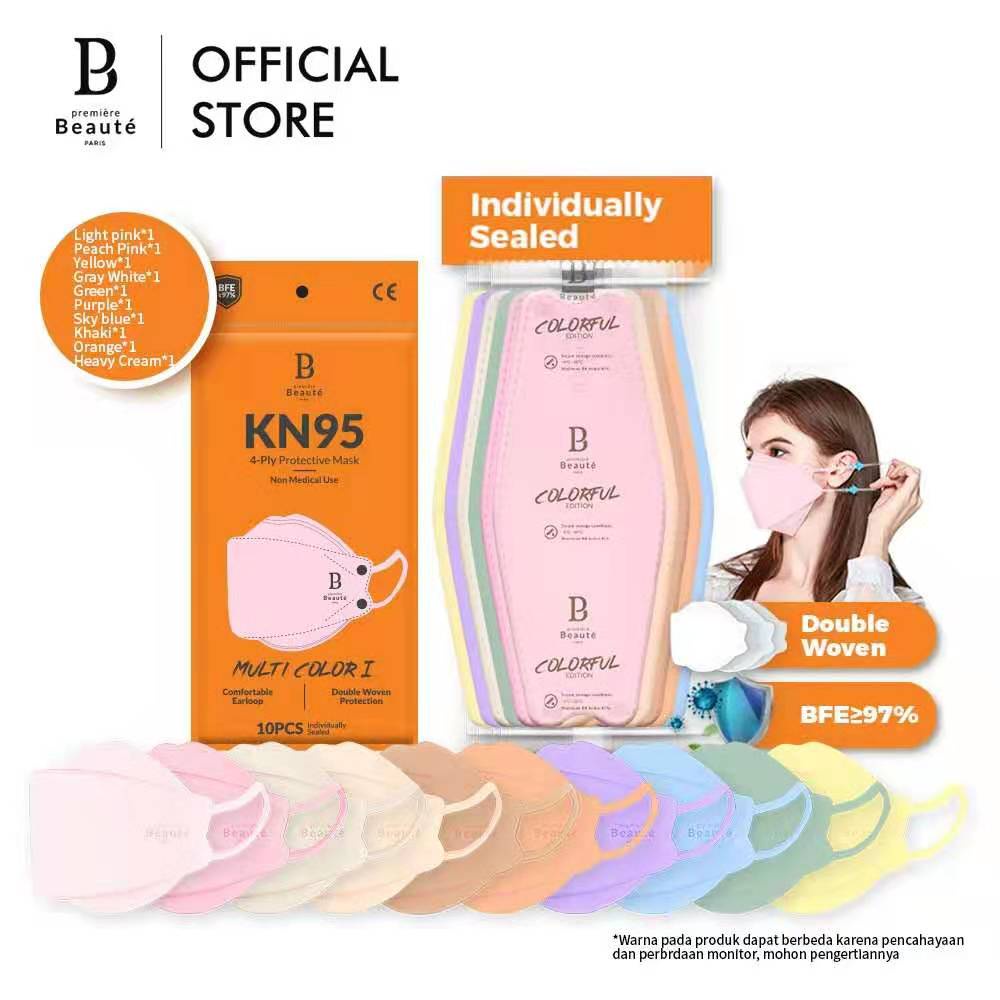 Premiere Beaute Disposable FaceMask 6/10p NUDE Masker KN95 EVO 4ply Kesehatan jeans kain army edisi 