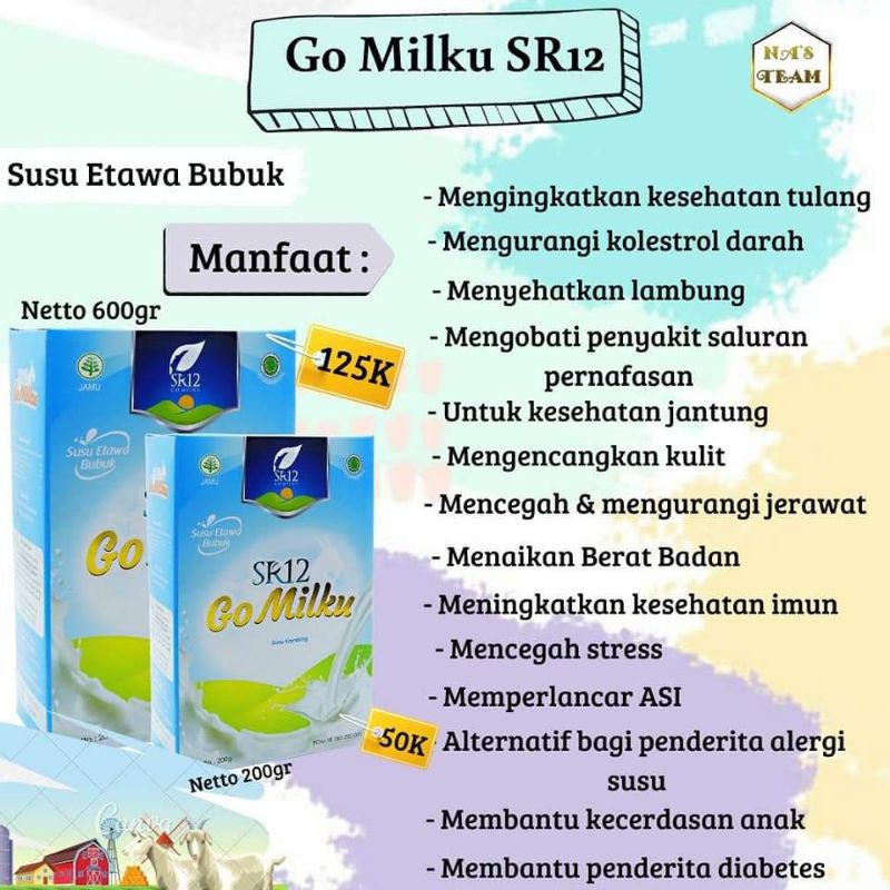 

Go Milku SR12 Gomilku Susu Kambing Etawa Kemasan 600gr