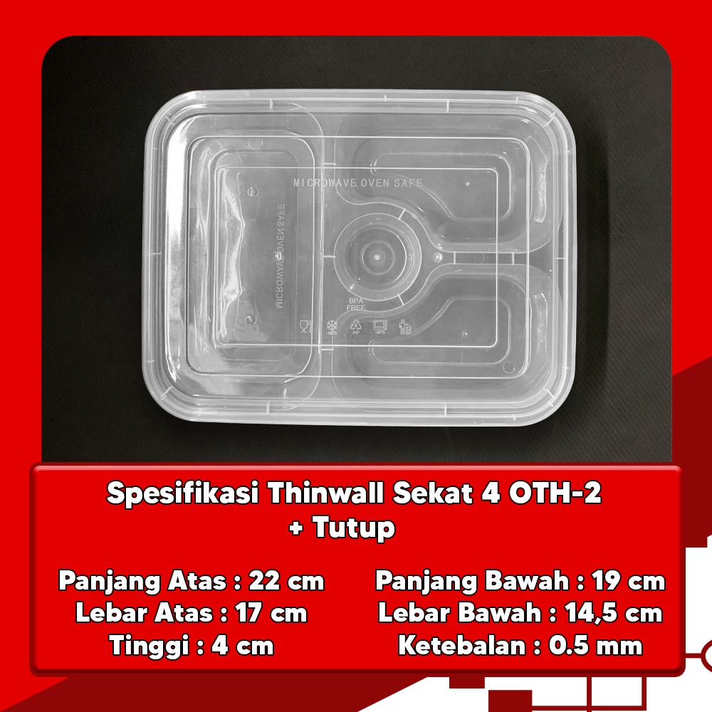 Bento box 4 sekat star / food container 4 sekat / lunch box murah