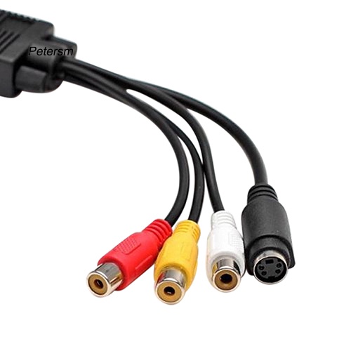 Kabel Adapter Konverter Vga Ke S-Video 3 Rca Av Tv Out Untuk Pc Laptop