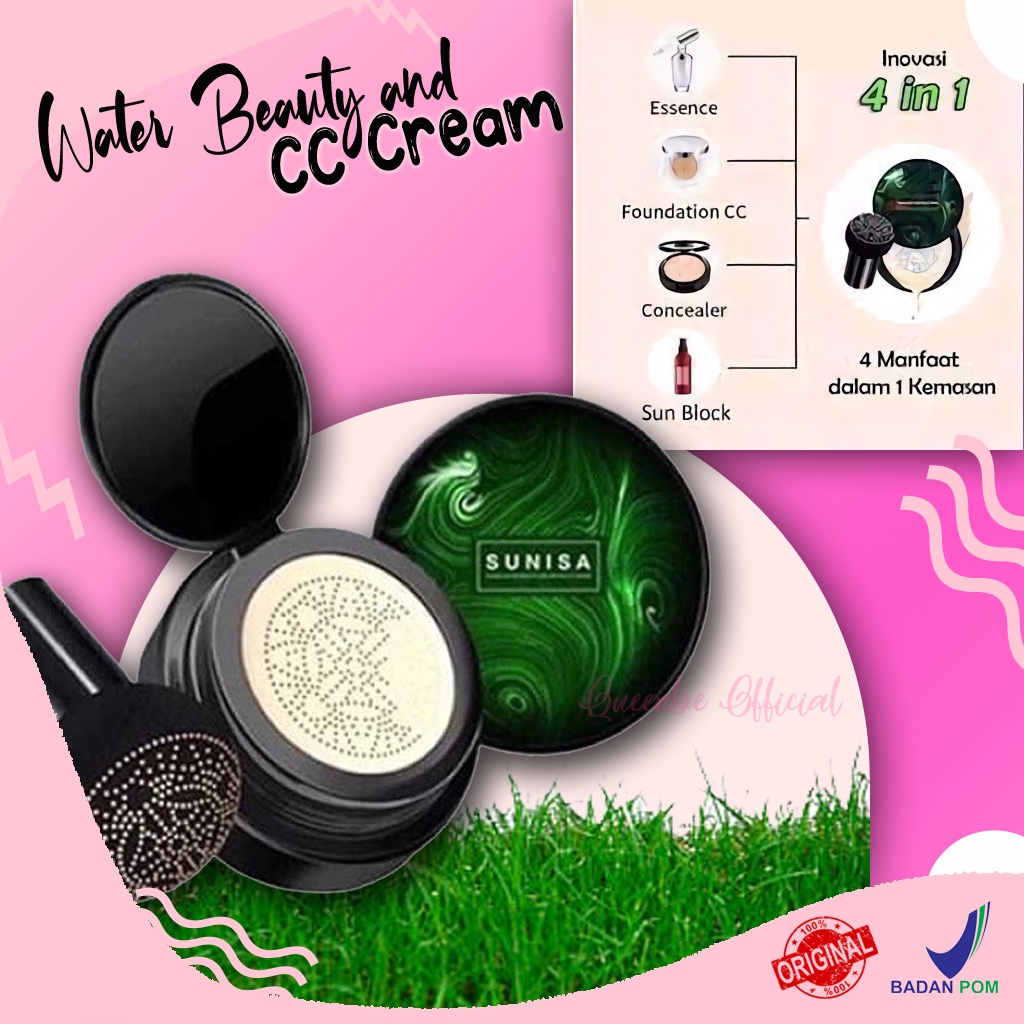 Cusion Chusion Foundation Bedak Padat Sunisa Mushroom Air Cushion Bb Waterproof Asli Original Perawa