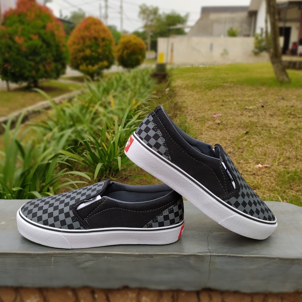 SEPATU VANS SLIP ON SLIPON SLOP CATUR ABU