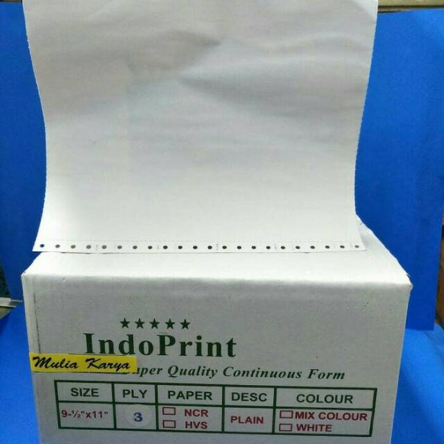 

PPOB Continous Form Indoprint 2 ply / Kertas Komputer 9.5 x 11x 2 ply