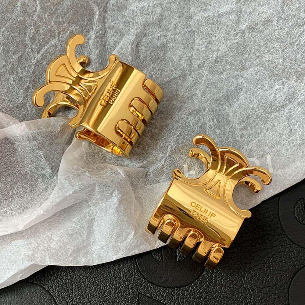 Nickolas1 Jepit Wanita Mewah Elegan Emas Aksesoris Rambut Gadis Hiasan Kepala Temperamen Alloy Hair Clip