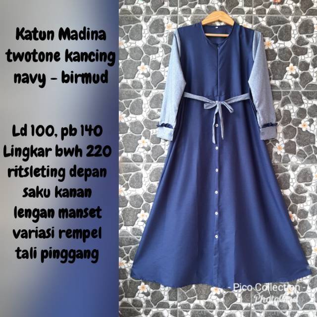 [NEW RELEASE] Gamis syari katun madina original model variasi rok kancing
