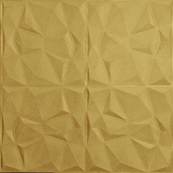 [COD] Wallpaper Foam 3D Batik Panel Diamond Triangle Dinding Sticker Dekorasi Dinding Kamar Rumah High Quality-Gold