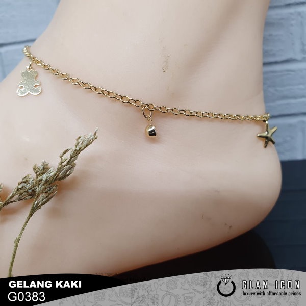 GLAMICON JEWELRY-Gelang Kaki Wanita Mata bintang Love G0383 GKG