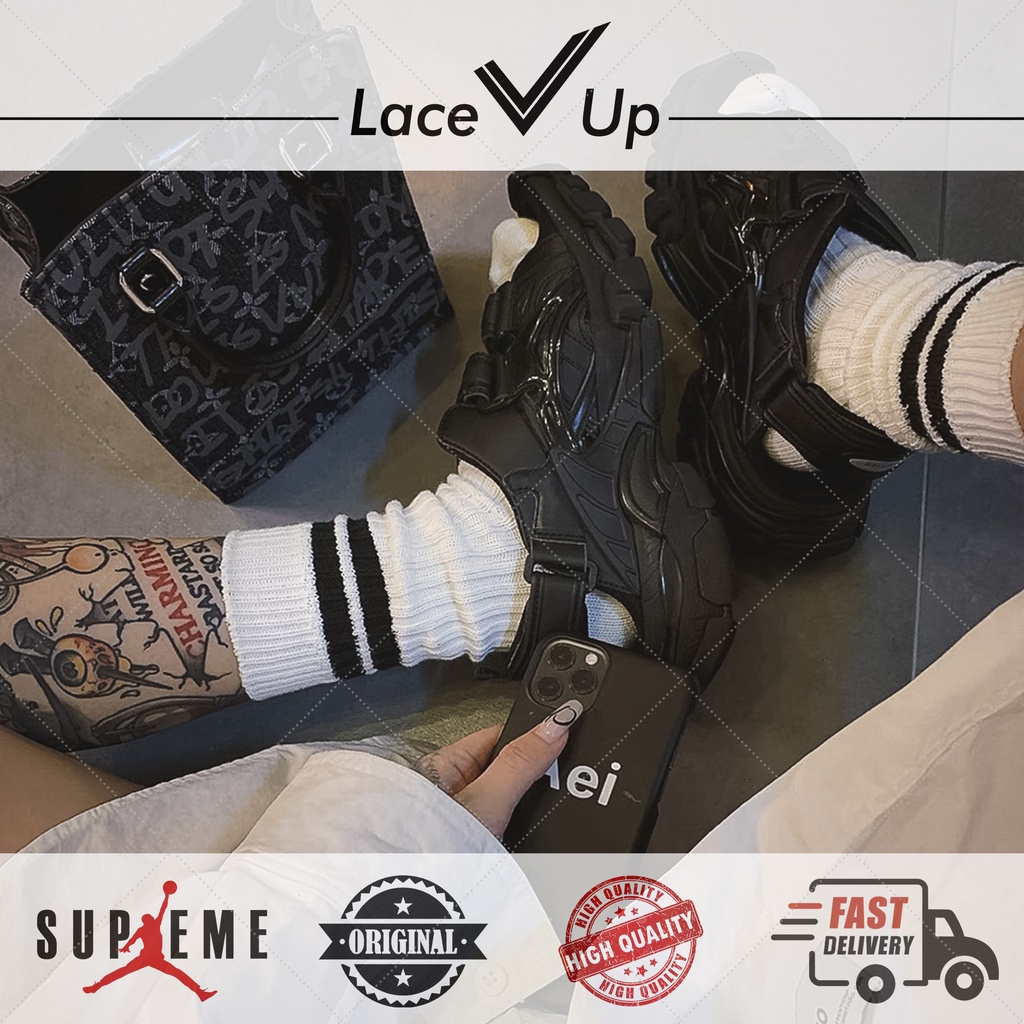 Kaos Kaki Old School Stripes Socks - Lace Up Skate Socks