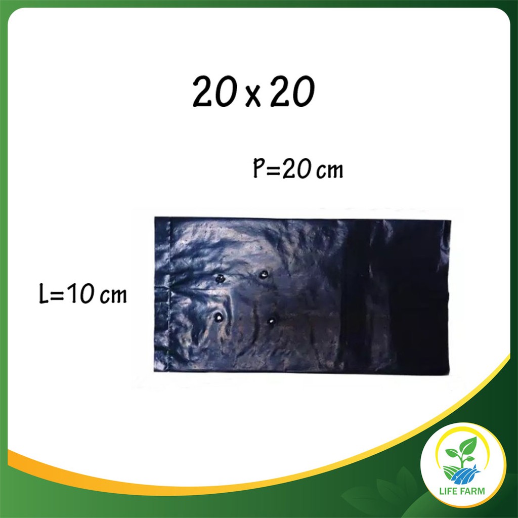 Polybag Ukuran 20x20 (500 gram) - Polibag Tanaman 20x20