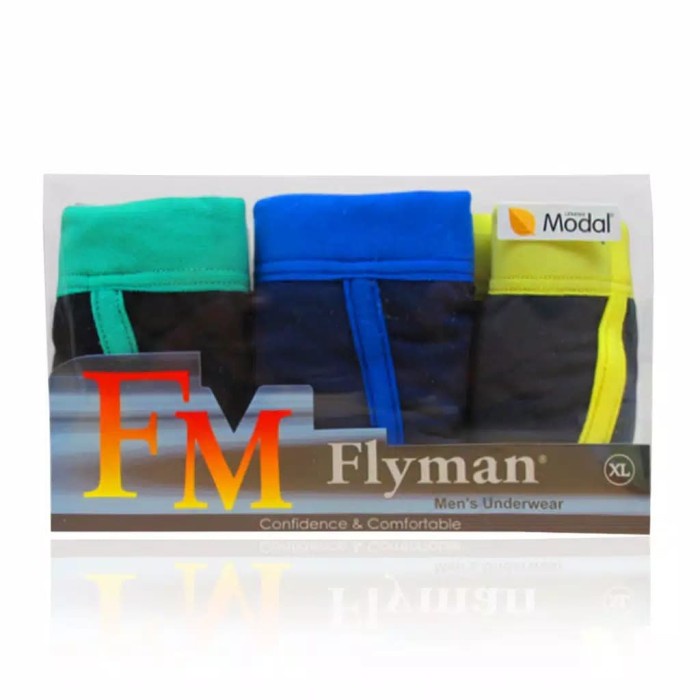 misi- Flyman Celana Dalam Pria Colorful Brief 3 Pcs FM 3107 good quality