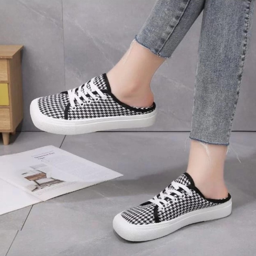 RYX - Plaid Line Sepatu Sneakers Trendy Casual/Travel - Ori Import