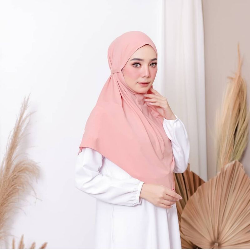 Kerudung Bergo Maryam Jersey Korea Size M/ Hijab Tali Belakang