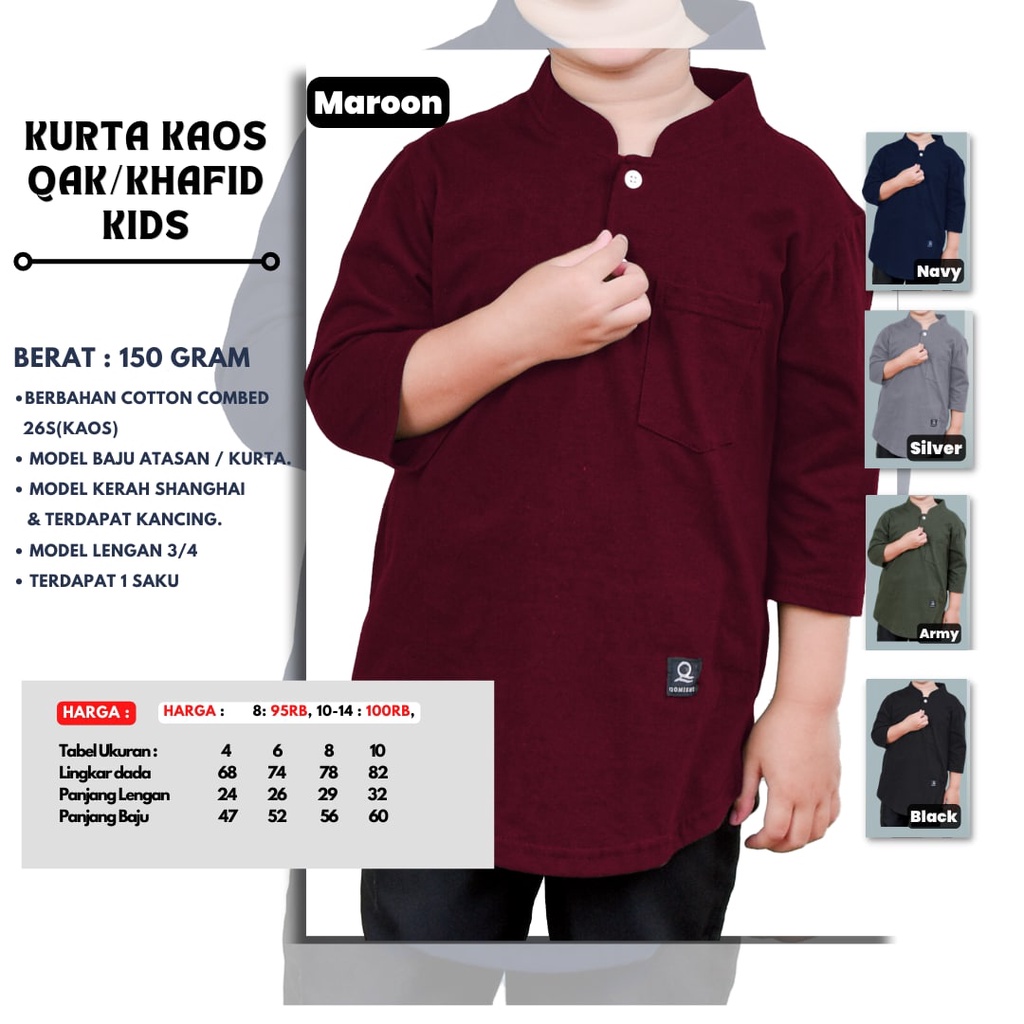 Baju Koko Anak Kurta Kaos Anak Gamis Anak Kids Bahan Katun Combed