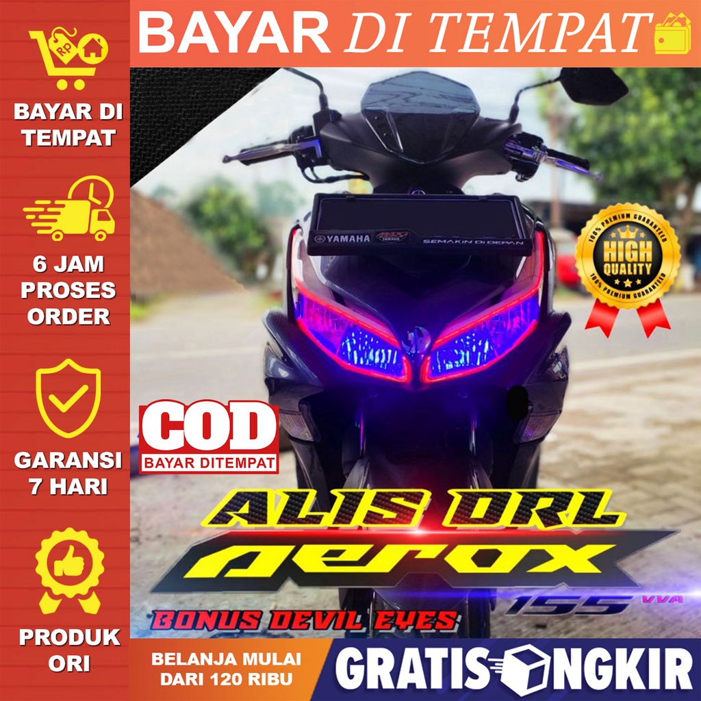 LAMPU ALIS DRL LED ALL NEW AEROX 2020 2021 2022 BONUS DEVIL EYES LAMPU SENJA ALIS ALL NEW AEROX 2020