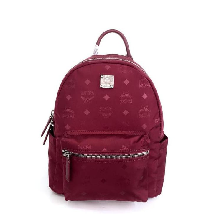 Tas Wanita Tas Ransel MCM Dieter Teardrop Backpack - Maroon Tas Import