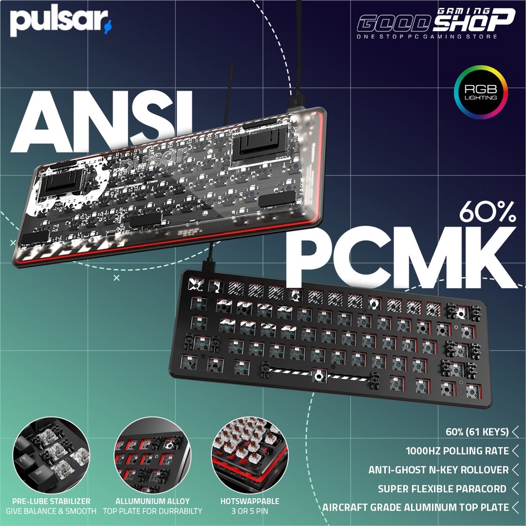 Pulsar PCMK ANSI 60% Keyboard - Barebone