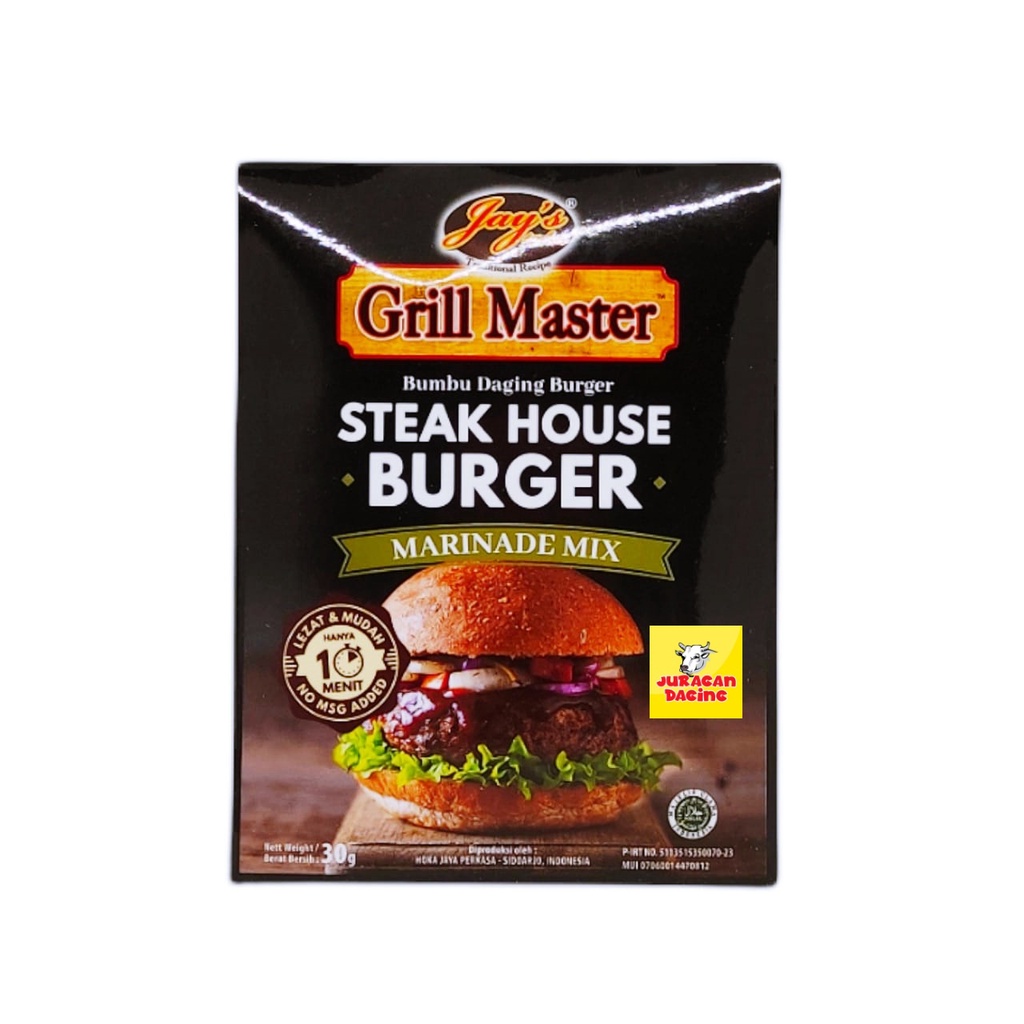 

Marinade Mix Jay's Grill Master - STEAK HOUSE BURGER - Harga Special !