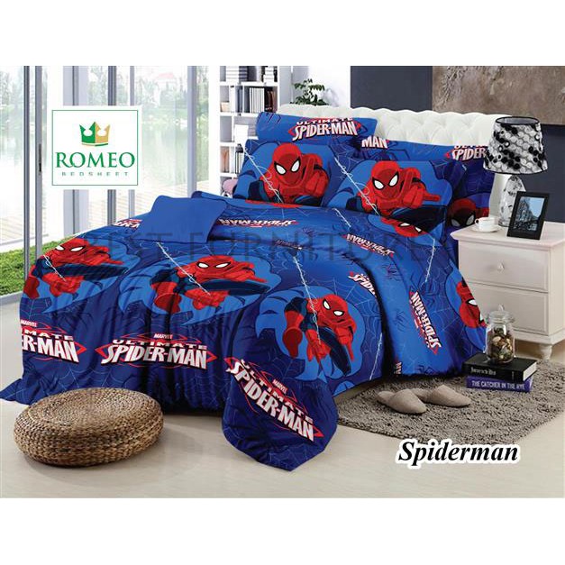 Best Romeo Seprai Karakter Spiderman Kerropi Motif Dewasa uk180x200