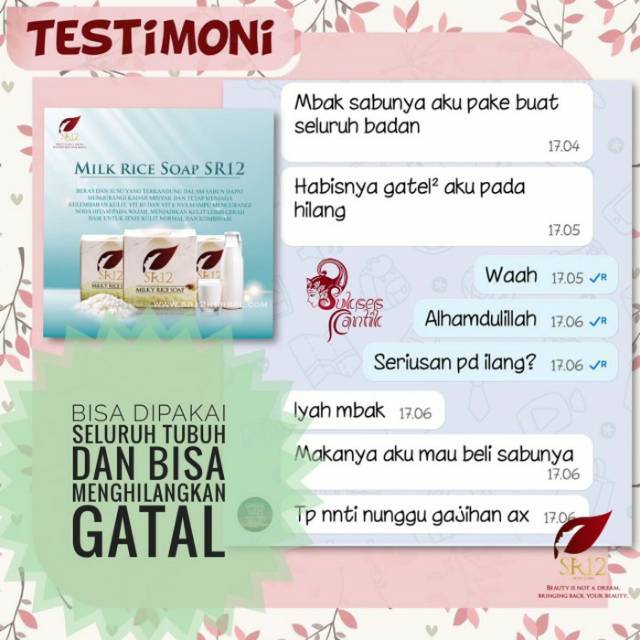 Pembersih wajah sabun susu beras milky rice soap SR12 BPOM ORIGINAL