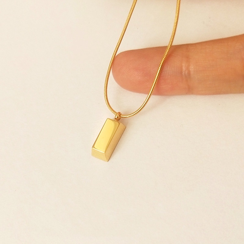 Kalung Titanium Minimalis Korea Nugget Emas 18k  Anti Karat Wanita Perhiasan
