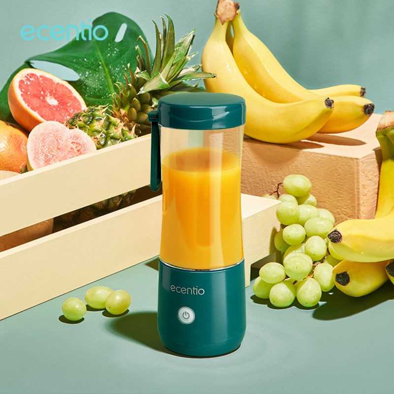 ecentio &amp; FOODI Blender Portable 380ML 6 Mata Pisau USB charging Mini juicer portable hijau/blender mini/blender kapsul