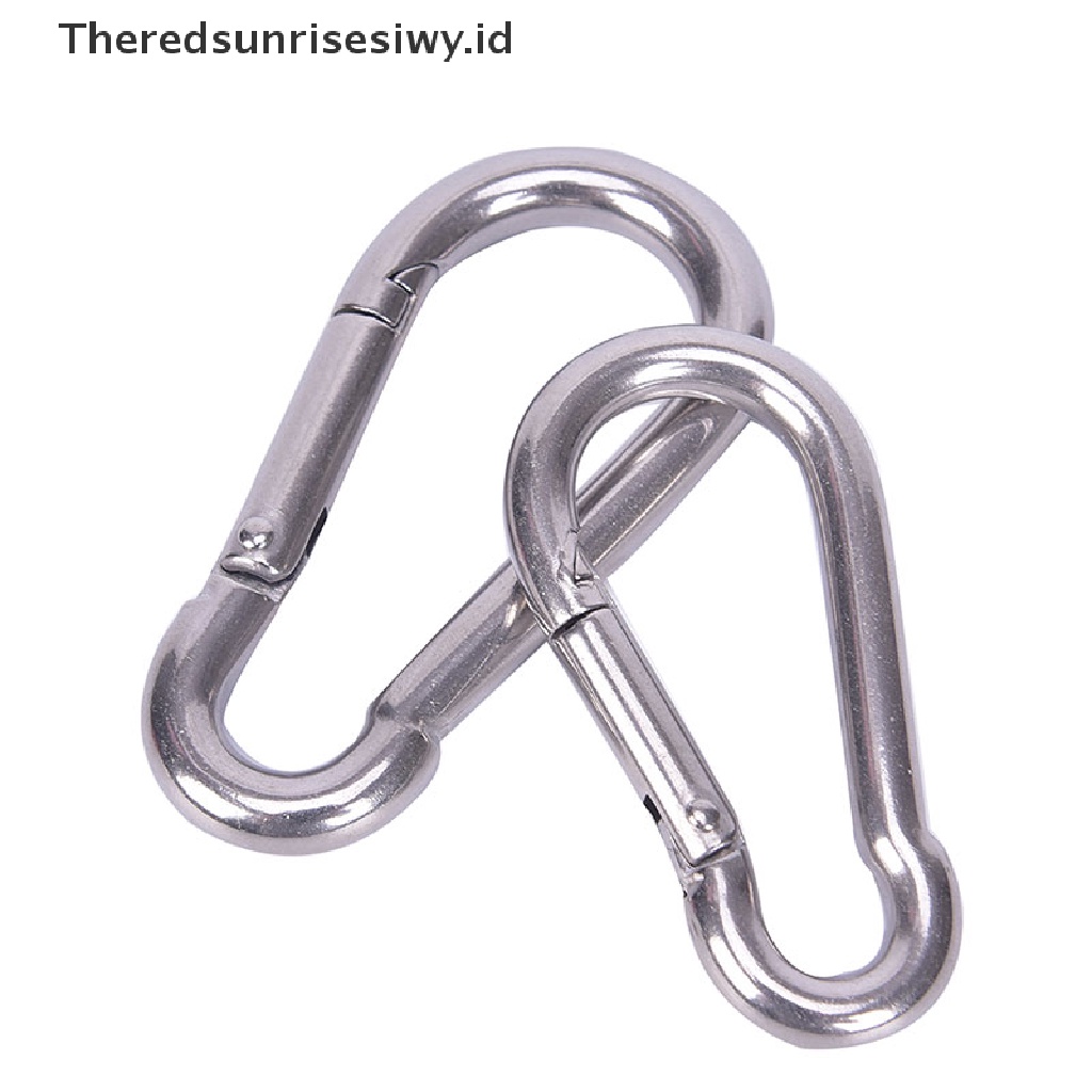 (Theredsunrisesiwy.Id) 304stainless Steel Carabiner Snap Hook Gantungan Kunci Keyring