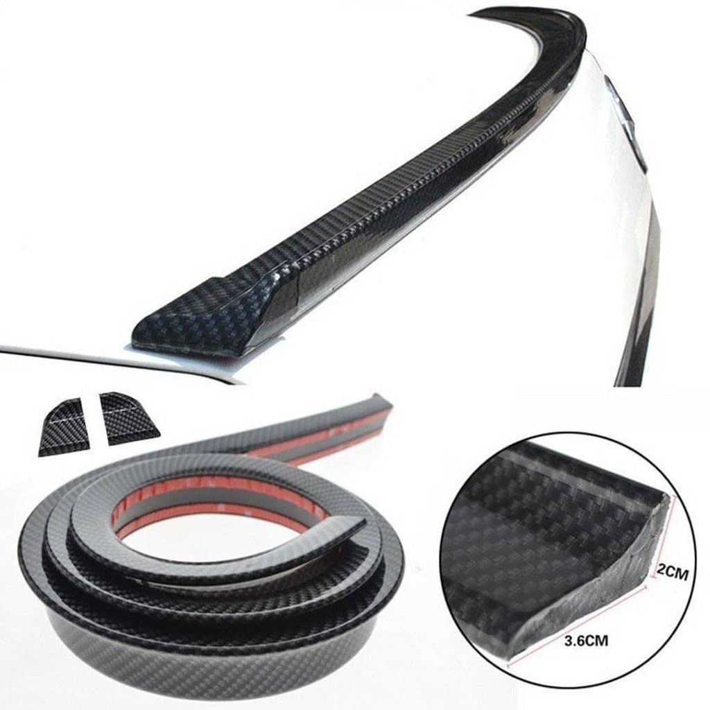 Mini Ducktail Spoiler Mobil - Lips Bagasi Belakang Carbon Universal