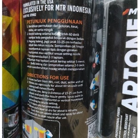 Pilok Pilox Cat Semprot MTR ARTONE Merah Doff Dop 9168 Happy Red Doff 300cc Ukuran Besar Tahan Bensin Semprotan Bisa diputar Miring dan Lurus ( Horizontal dan Vertical)