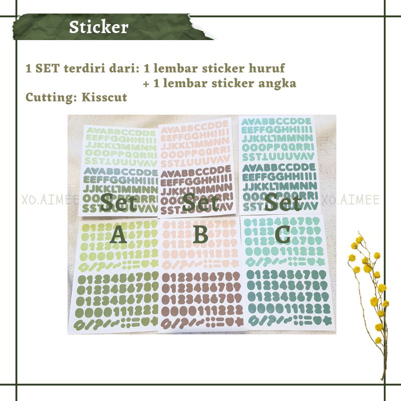

Dekorasi DIY sticker huruf angka transparent stiker tranparan decoration doff glossy abjad alphabet