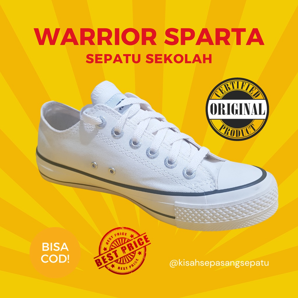 Sepatu Sneakers Putih - Sepatu Sneakers Tali - Sepatu Kets - Sneakers Warrior