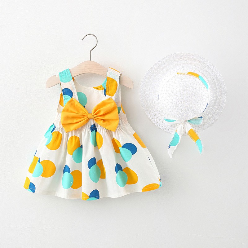 Setelan Dress Anak / Bayi Cewek Motif Floral Material Katun 100% Import Gaun Casual-Motif 2