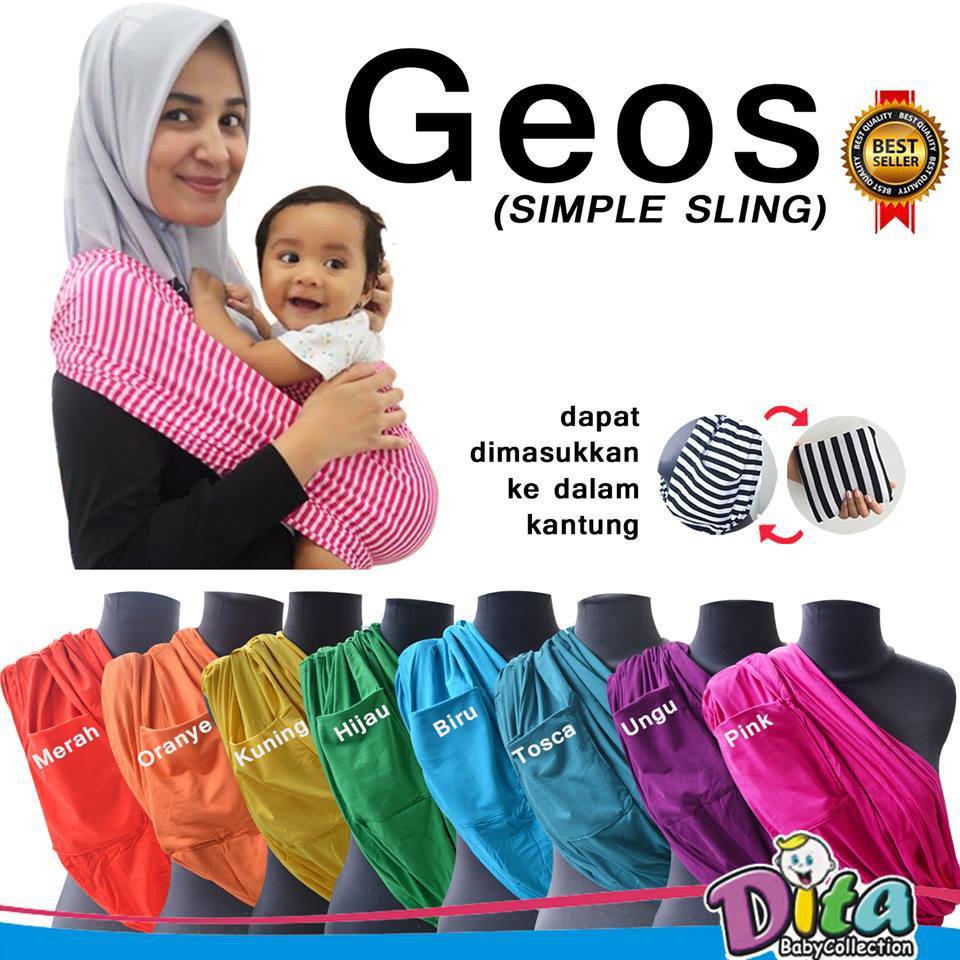 Bisa TUKAR SIZE GENDONGAN KAOS POLOS DITA KANTONG GEOS BABY GENDONGAN BAYI SAMPING