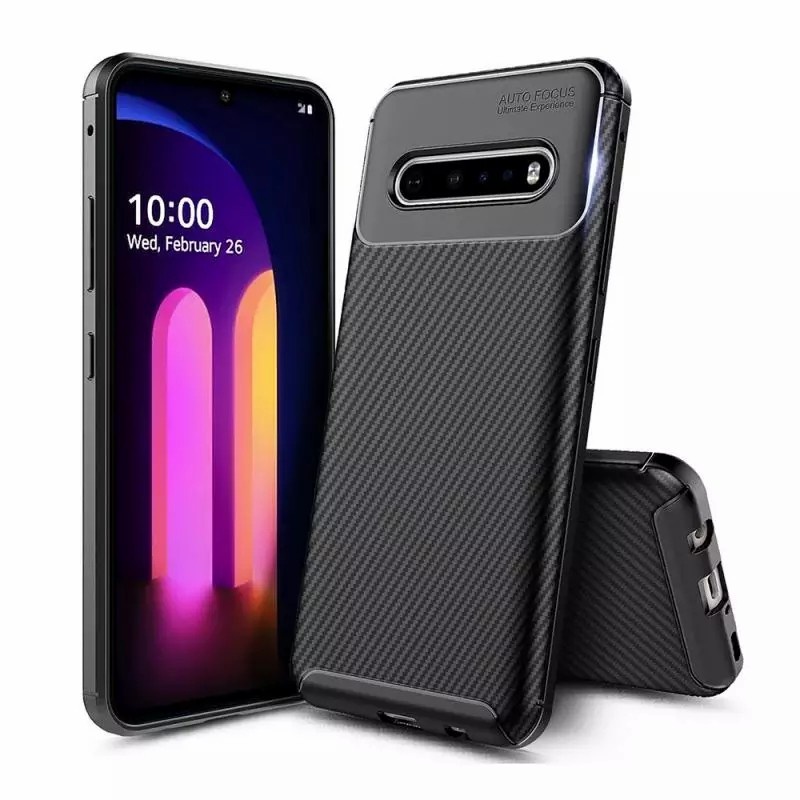 CASE LG V60 THINQ SOFTCASE AUTOFOCUS SLIM CARBON FIBER ANTI SHOCK
