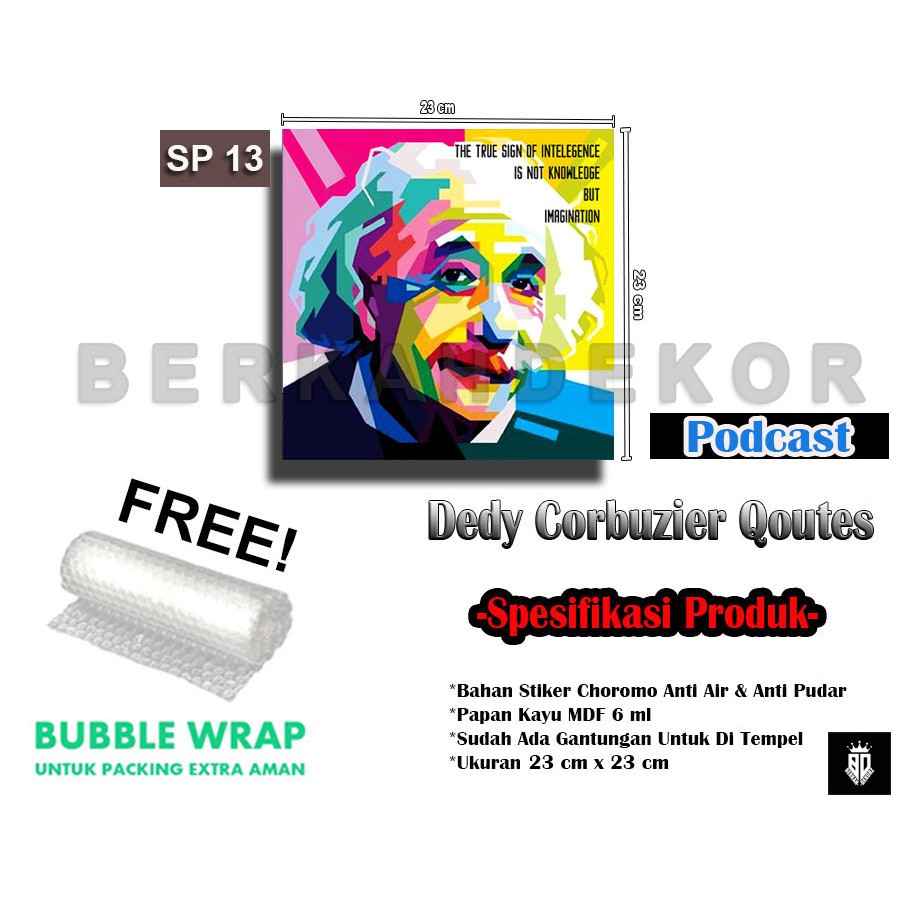 PODCAST SMART PEOPLE 13 Qoutes Deddy Corbuzier / Hiasan Dinding / Dekorasi Dinding / Pajangan Rumah