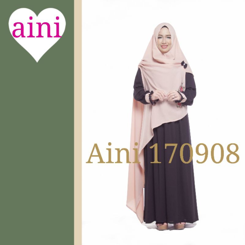 PUSAT GAMIS SYAR'I IBU DAN  ANAK COUPLE  AINI 170908 Hitam