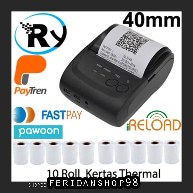 

FS914 KERTAS THERMAL PAKET ZJIANG MINI ATK BLUETOOTH PRINTER ZJ-5802 KERTAS THERMAL 10 ROLL BY FERID