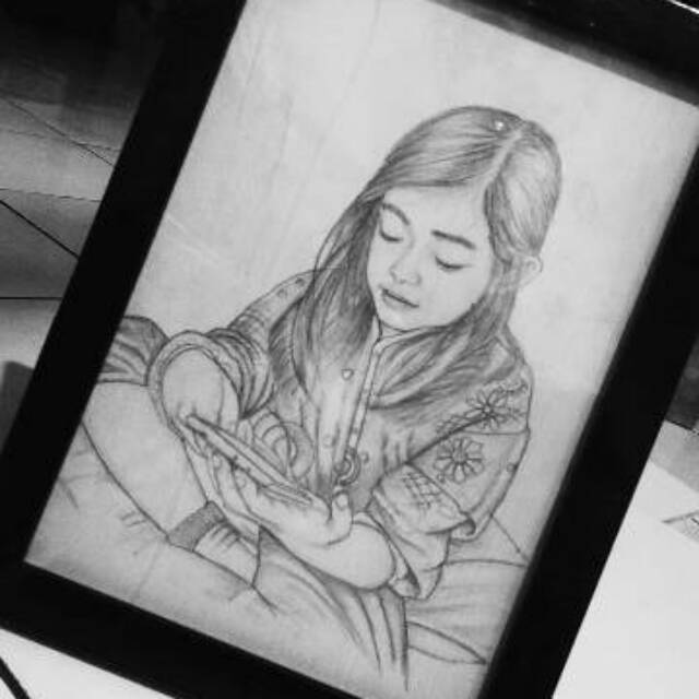 

Lukisan Sketch pensil ukuran A4 (satu objek kepala)