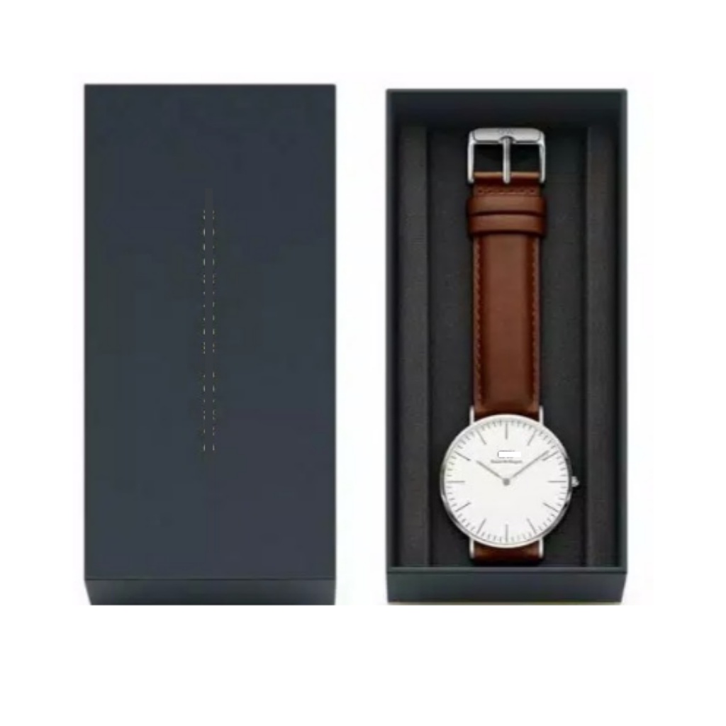 Jam Tangan WD Couple Pasangan Wanita Pria Strap Kulit Premium CLassic + Box Model Korea jm Tagan Wan