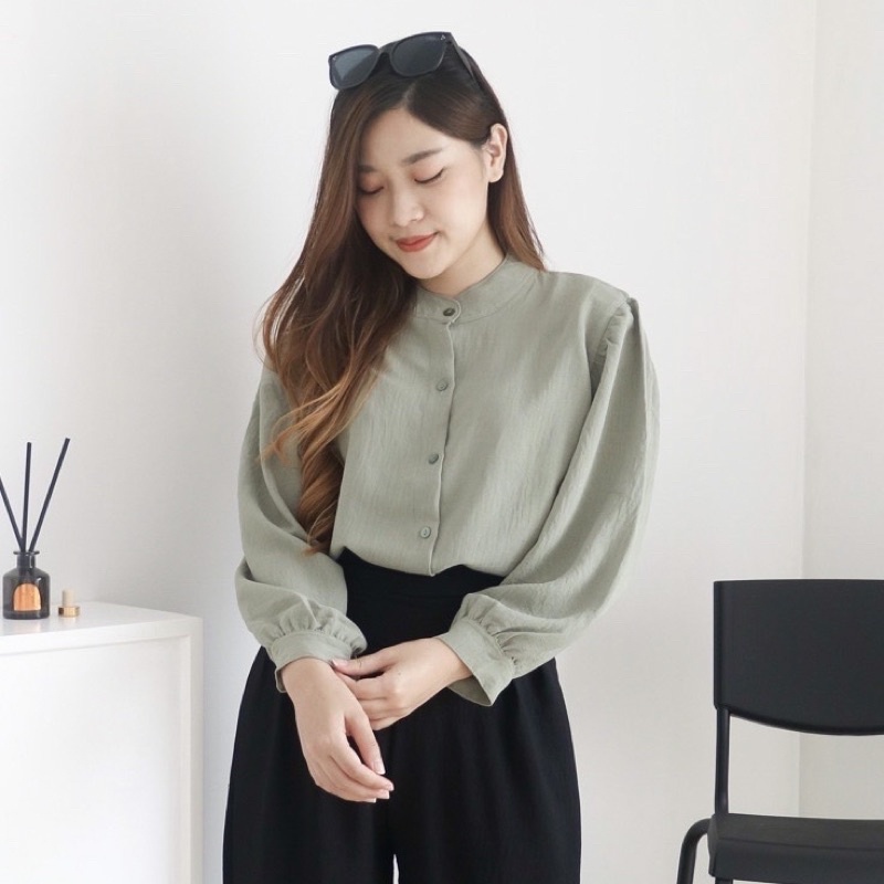 Aisa Blouse Crinkle Premium Kemeja Formal Kerja / Crinkle Blouse Shanghai /  River Crinkle Blouse