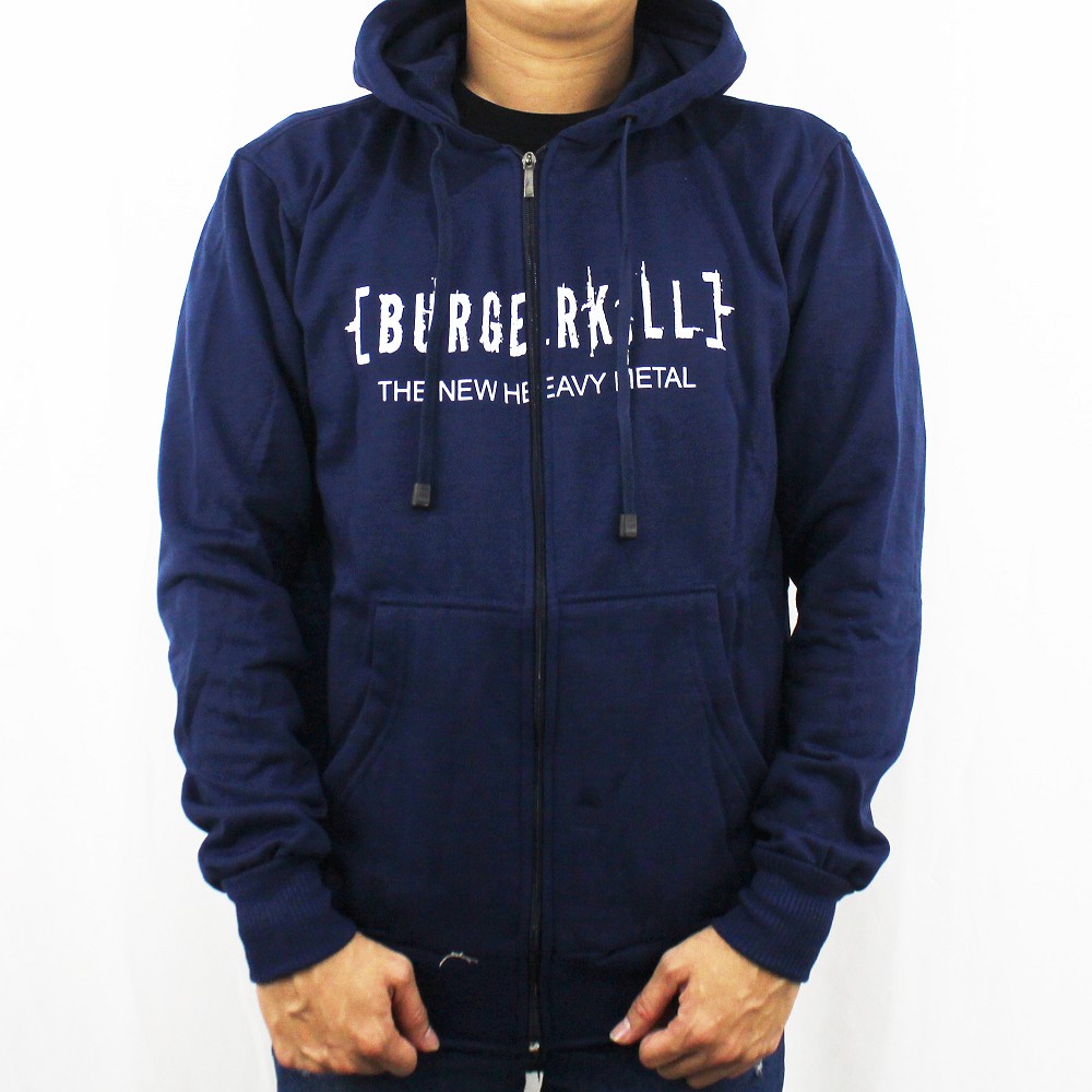 JAKET BURGERKILL HEAVY METAL M L XL XXL 01 - JAKET MUSIK METAL BURGERKILL - HOODIE MUSIK NAVY