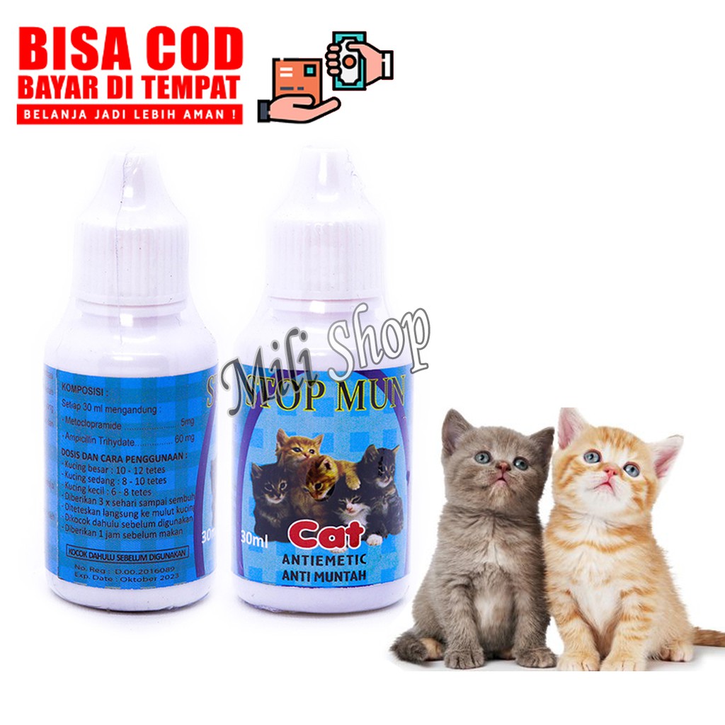 OBAT MUNTAH KUCING SAKIT MUAL MABUK STOP MUN