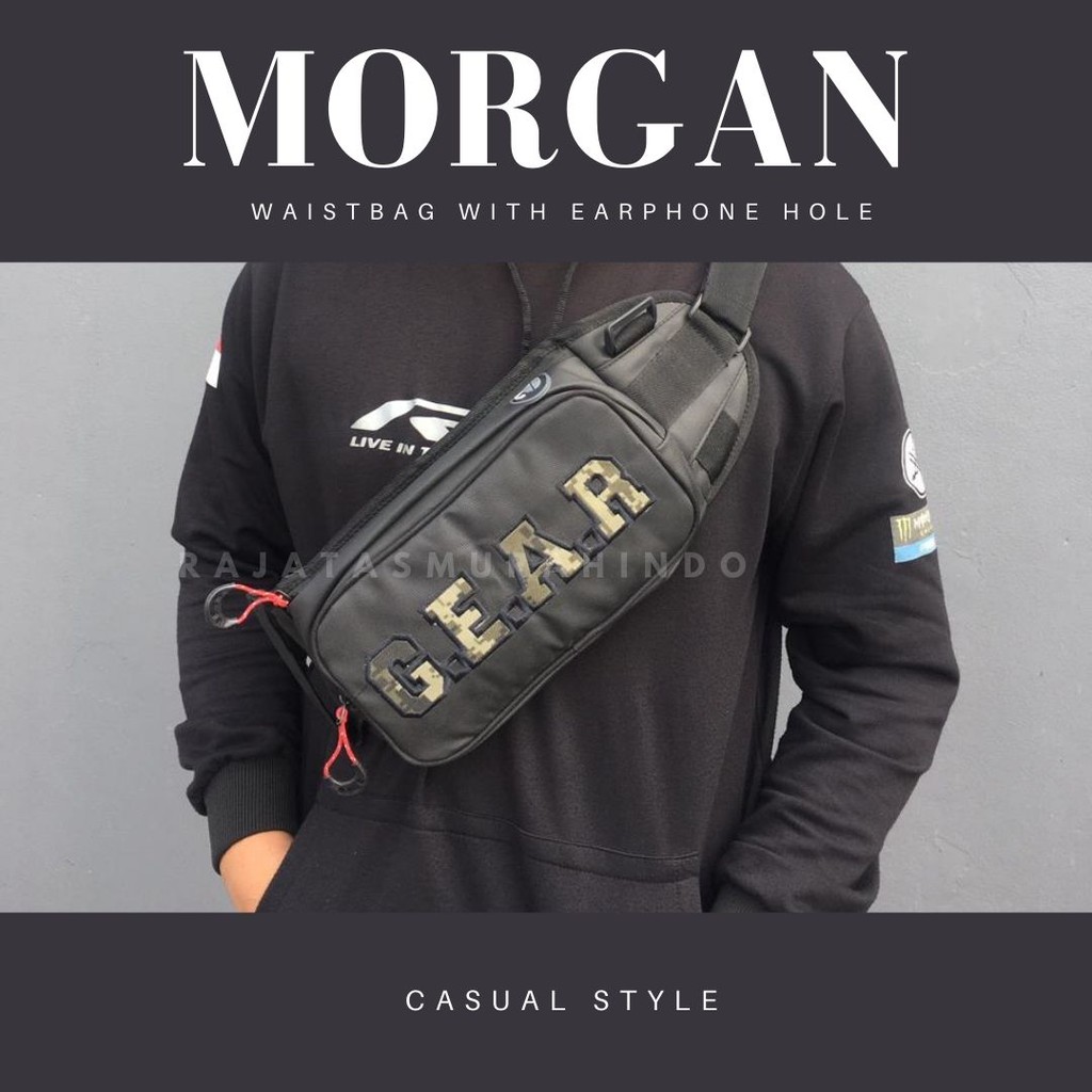 GEAR BAG MORGAN 13124 - WAISTBAG CASUAL WITH EARPHOBE HOLE - WAIST BAG MURAH TRENDY HITS