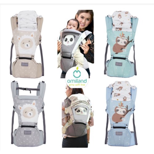 Omiland Gendongan Bayi Hipseat Omiland / Panda / Alpaca / Sloth Series 6 Posisi